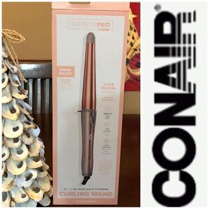 CONAIR - NWT Infinite Pro Titanium Professional Digital Curling Iron/Rose Gold.